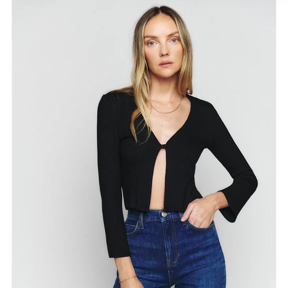Reformation Dasia Knit Top Black - Size M
